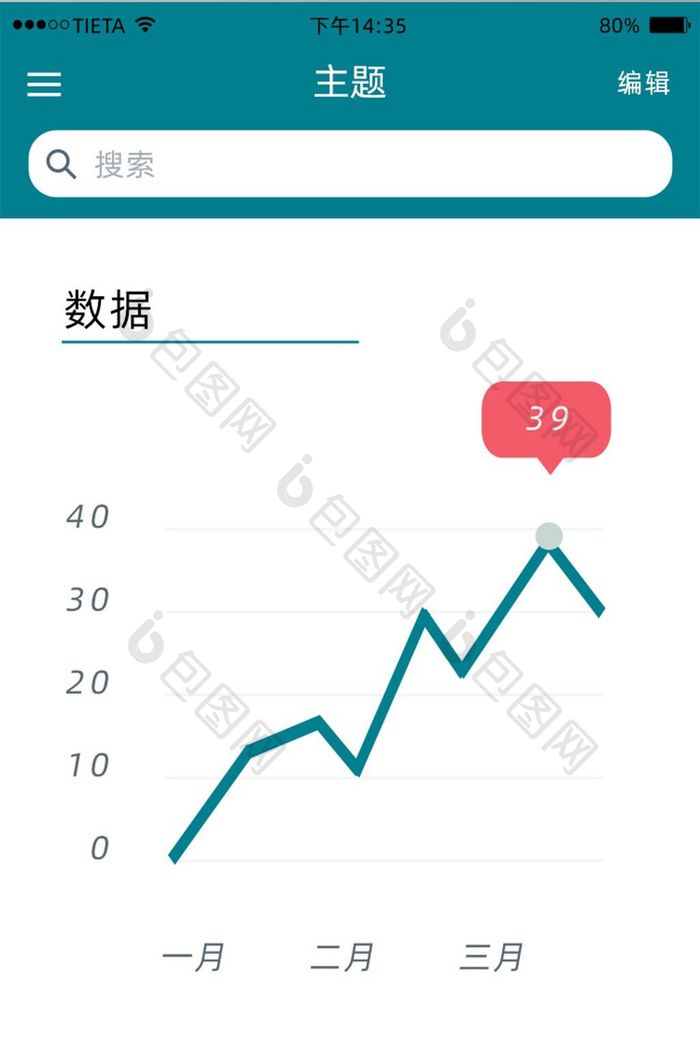 简约金融数据分析软件移动APP界面