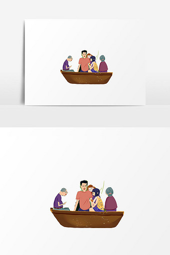 人物插画矢量帆船图片