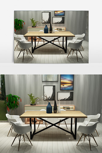 餐厅个性餐桌组合家具图片