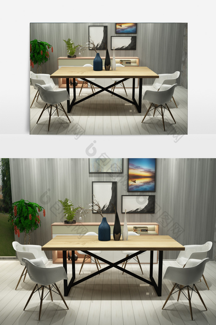 餐厅个性餐桌组合家具