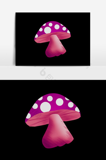 手绘植物蘑菇设计元素图片
