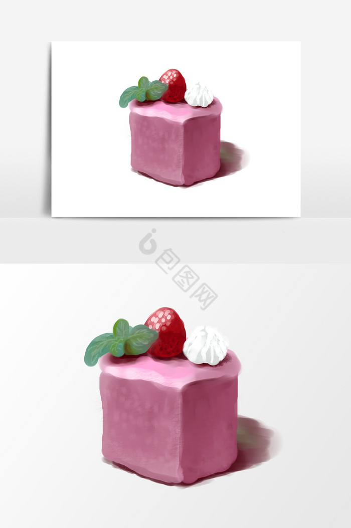 淡法式草莓甜点图片