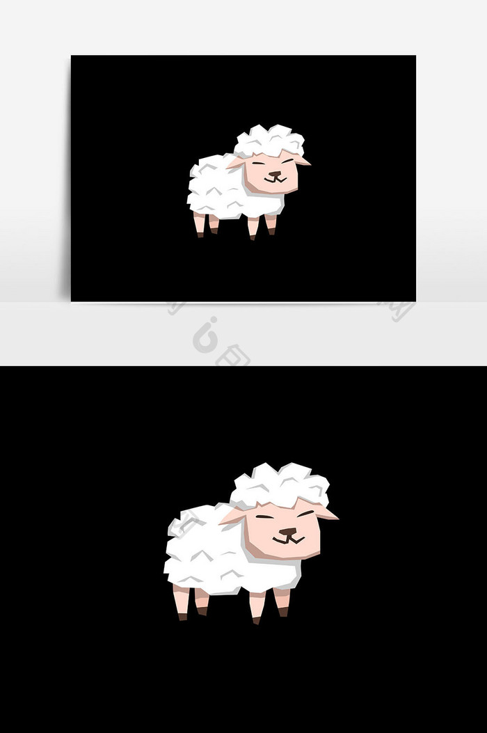动物小羊插画矢量