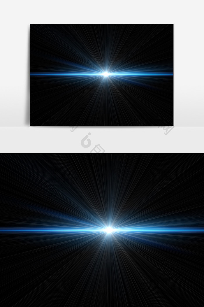 蓝色线条光设计元素
