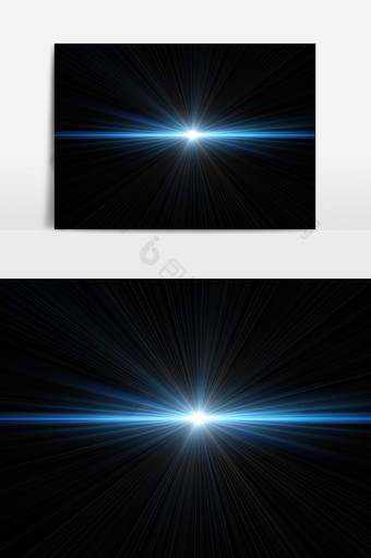 蓝色线条光设计元素图片