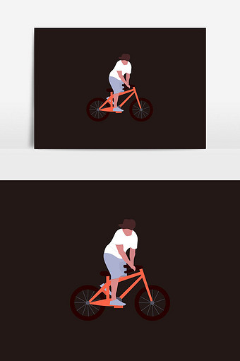 自行车男孩元素人物图片