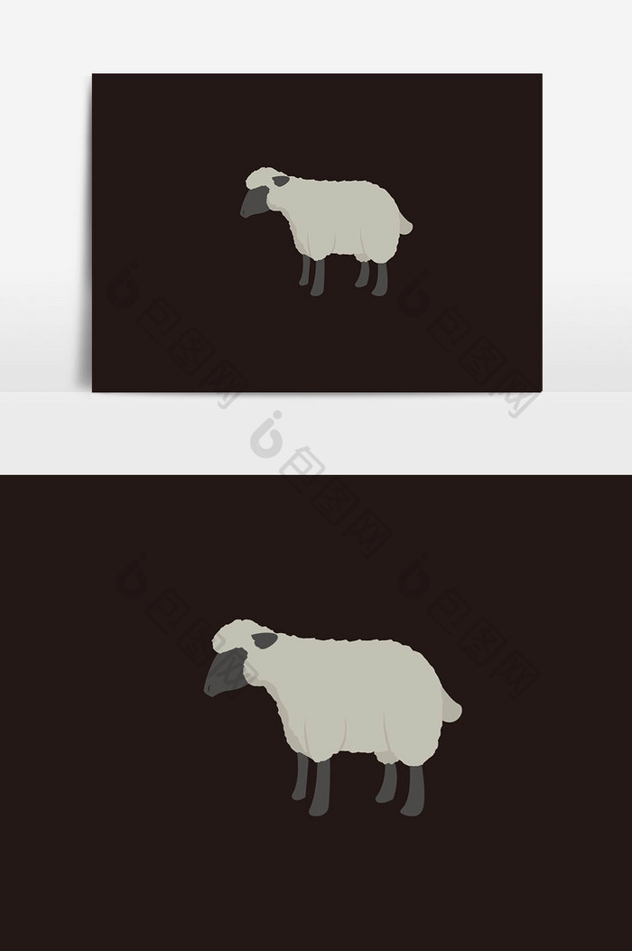 动物小羊插画元素