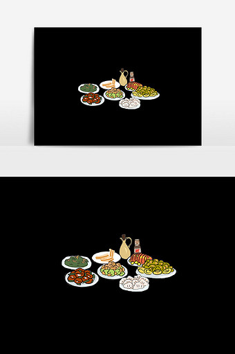 卡通美食插画设计食物图片