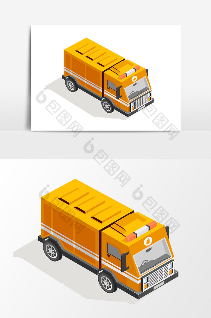 矢量运输工具黄色卡车图片