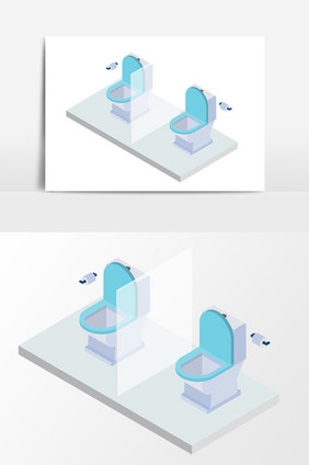 坐便器马桶厕所工具矢量素材