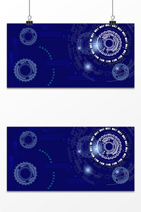 深蓝色科技感城市大数据展板背景