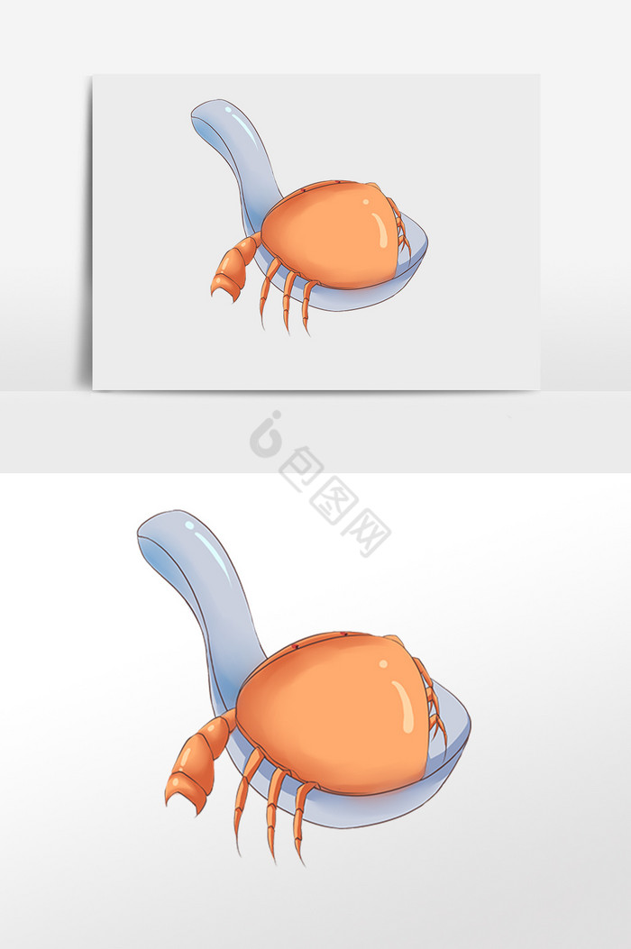 美味熟螃蟹插画图片