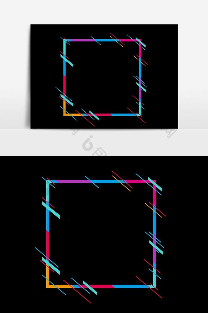 多彩几何图形边框图片图片