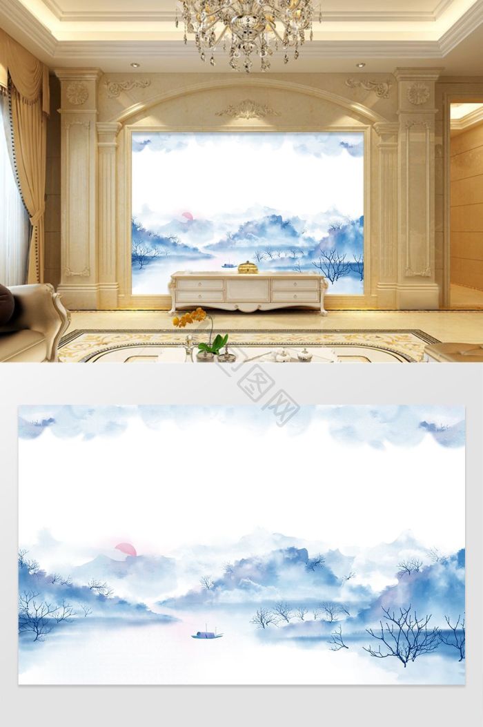 水墨国画分层图片-水墨国画分层素材免费下载-包图网