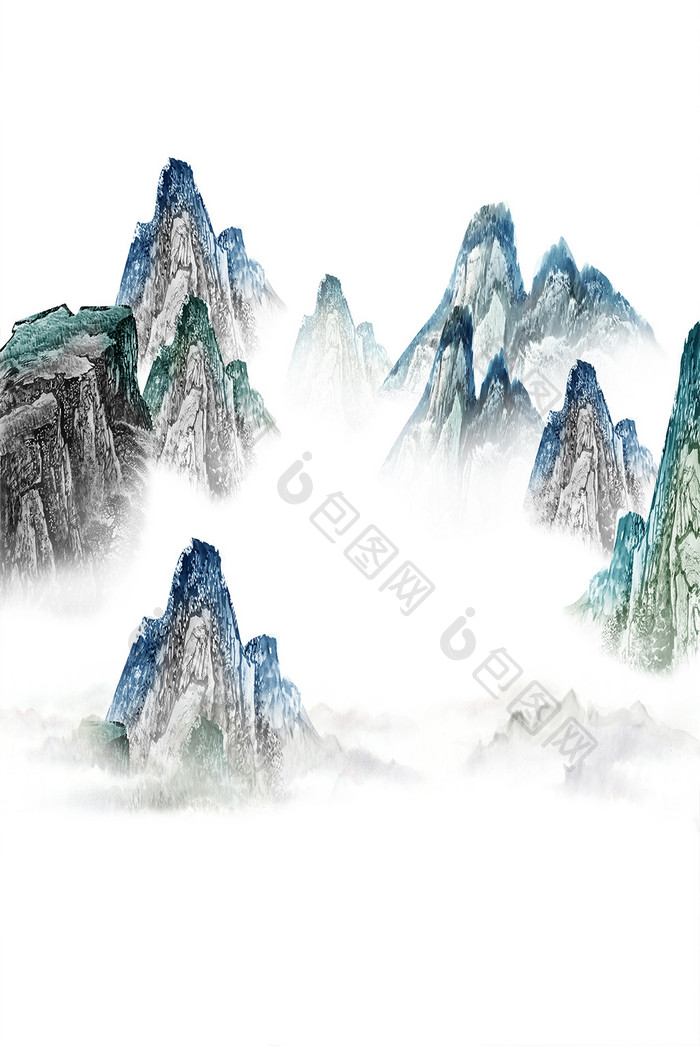 现代简约新中式水墨山水流水生财风景装饰画