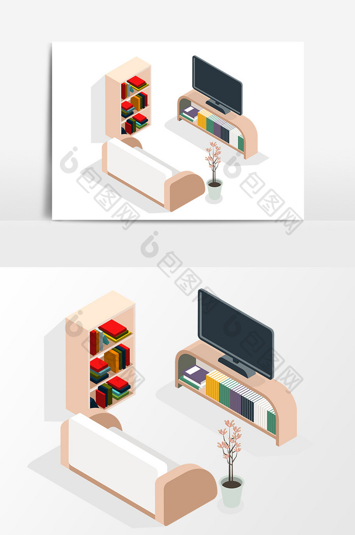 室内客厅家具摆设矢量素材