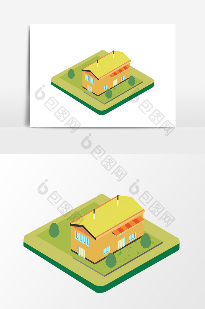 小清新高楼大厦楼房建筑矢量素材