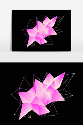 粉色几何不规则元素