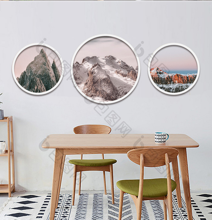 欧洲风景系列群山山体装饰画素材背景墙