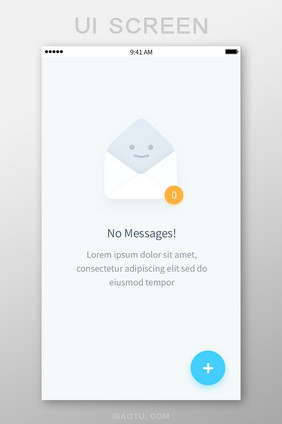 手机APP网页无消息无邮件界面设计模板