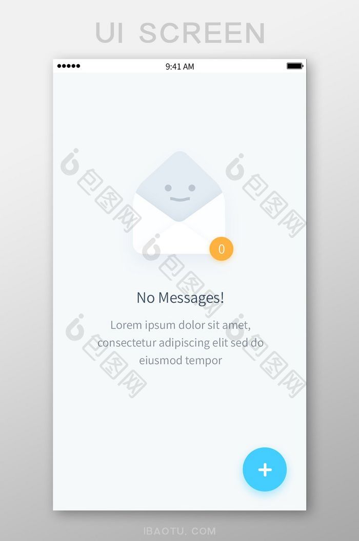 手机APP网页无消息无邮件界面设计模板
