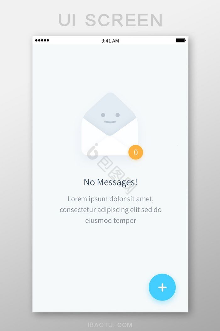 手机APP网页无消息无邮件界面设计模板图片