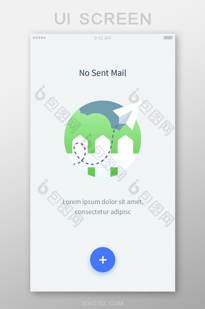 手机APP无信息无邮件无内容界面设计模板图片图片