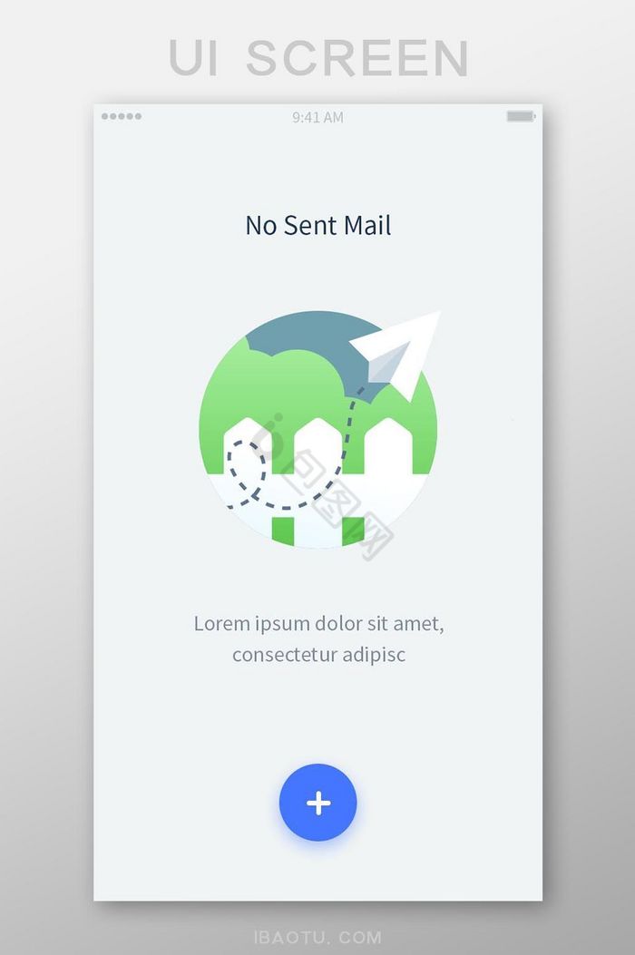 手机APP无信息无邮件无内容界面设计模板图片