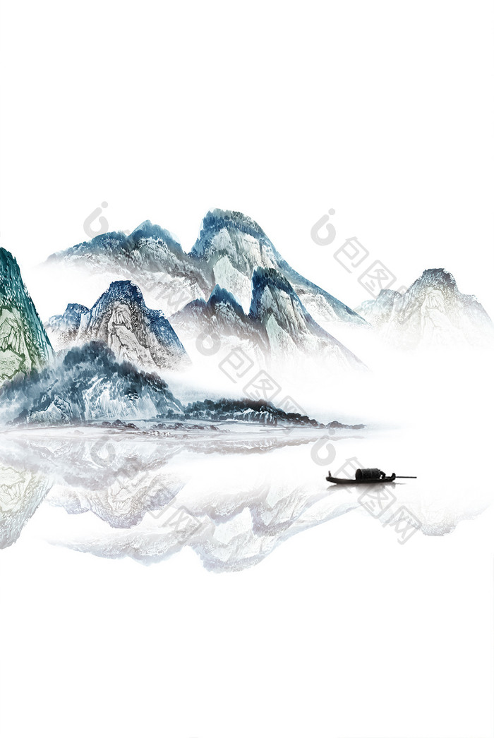 新中式现代艺术抽象金色水墨山水风景装饰画