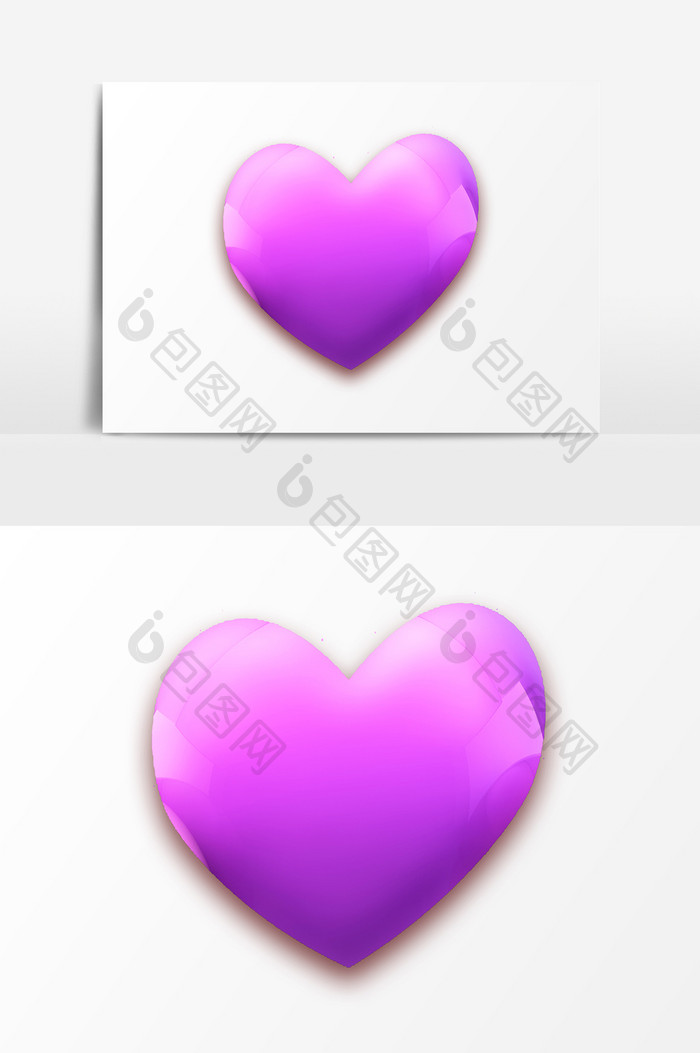 紫色光效爱心PSD素材
