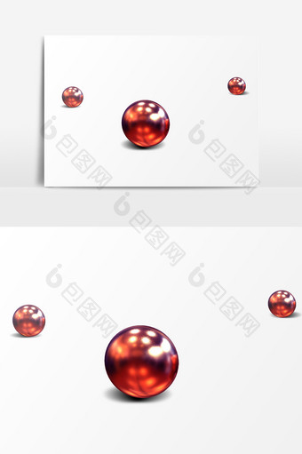 红色发光圆球PSD素材图片