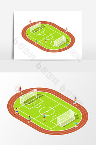 卡通运动场地设计元素图片
