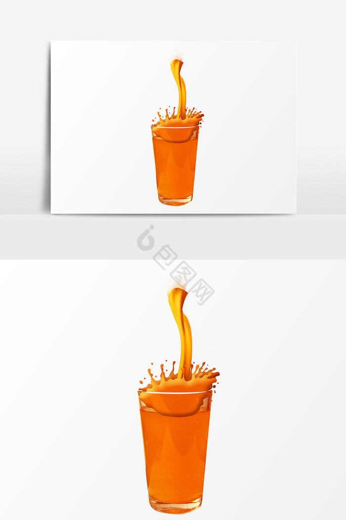 动感玻璃杯飞溅的橙汁图片