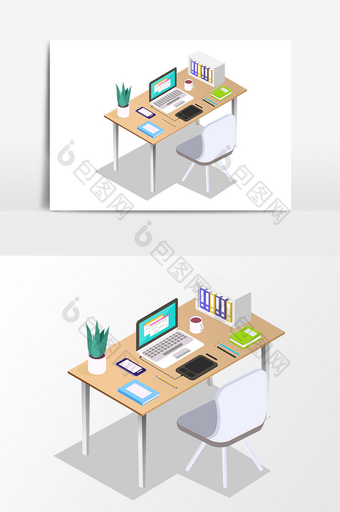 卡通清新办公桌元素