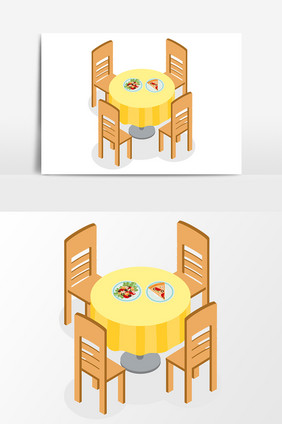 卡通餐桌设计元素