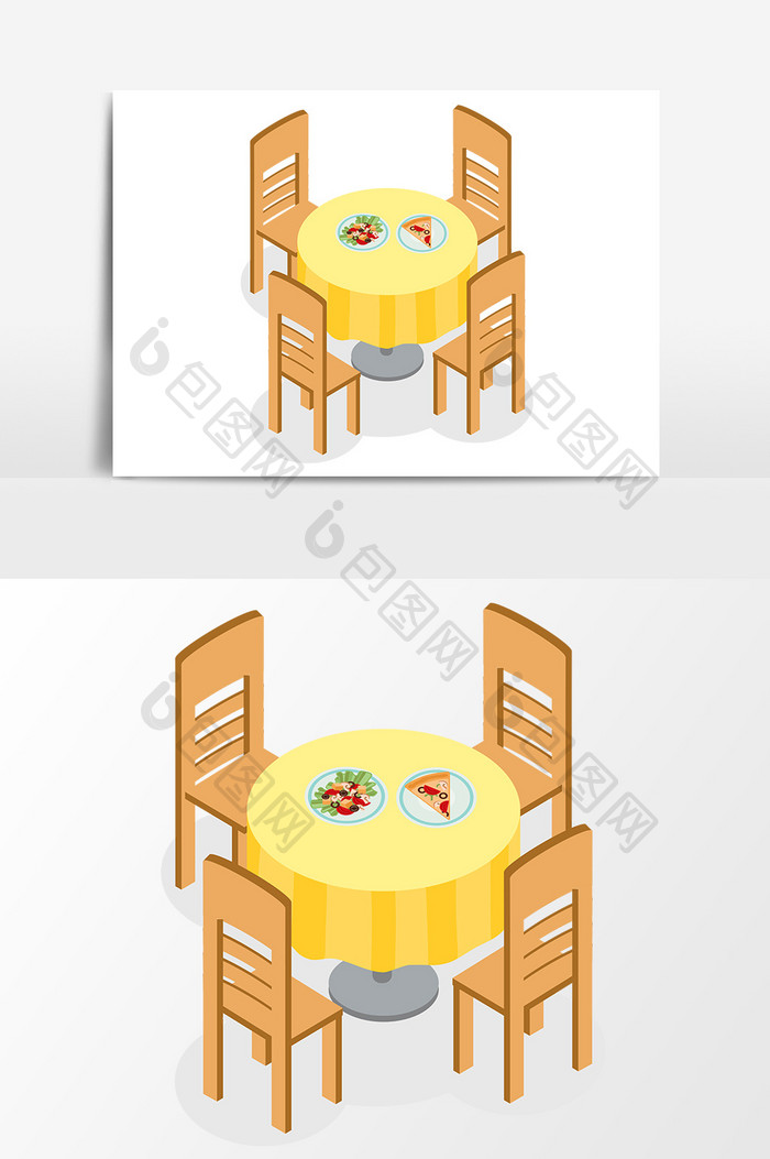 卡通餐桌设计元素