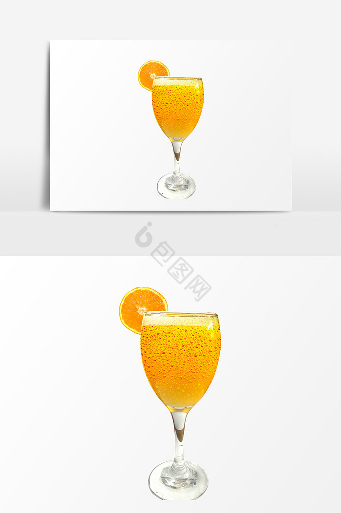 酒杯里的橙汁图片