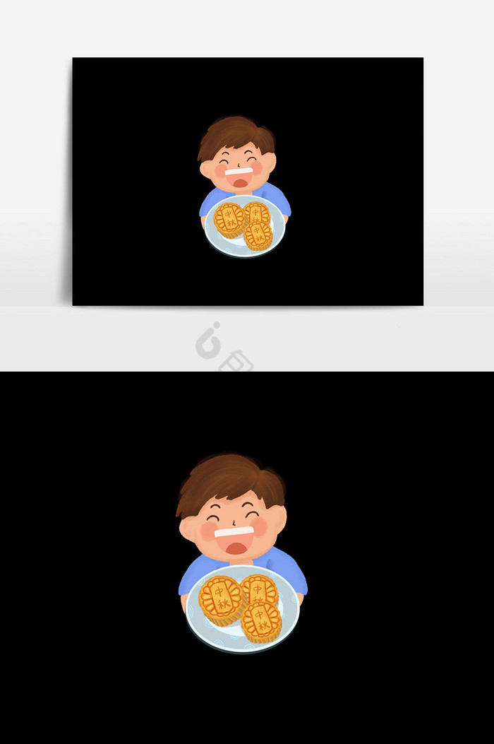 男孩月饼中秋图片