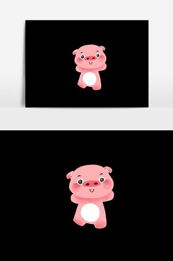 粉色小猪可爱卡通动物图片