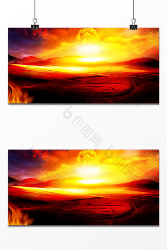 夕阳黄昏设计背景图片