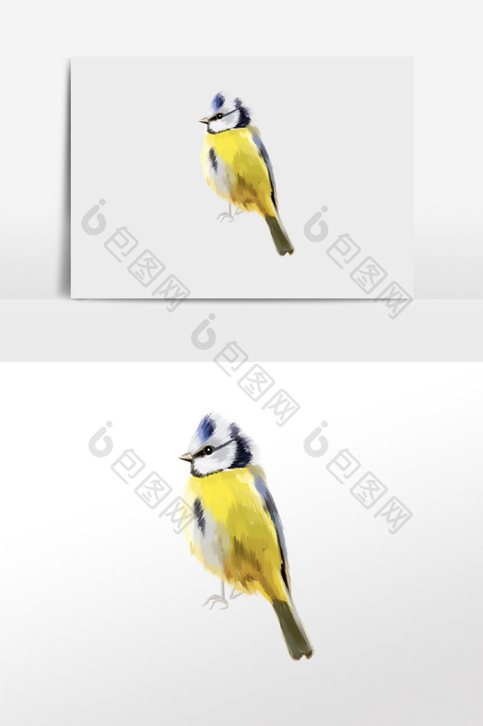 唯美黄色鸟插画素材
