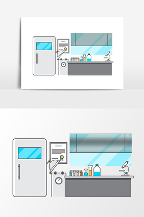 卡通实验室设计元素
