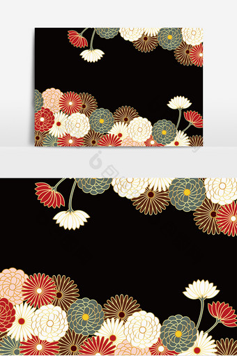 日式日系风格花朵元素图片