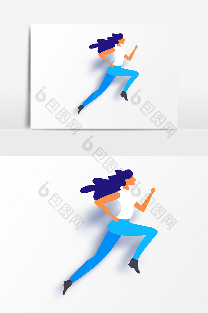 人物跑步卡通图片