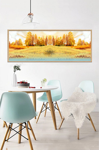 北欧抽象油画意境风景装饰画素材背景墙图片