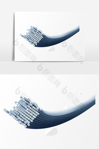 浅色商务科技方块条PSD元素图片