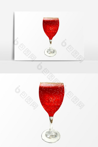 装满红酒的酒杯PSD元素图片