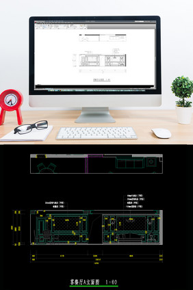 CAD家装客餐厅立面图
