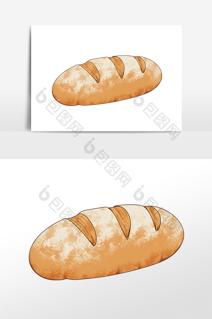 手绘美食面包插画素材