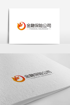 红橙时尚大气F字母金融保险logo标志